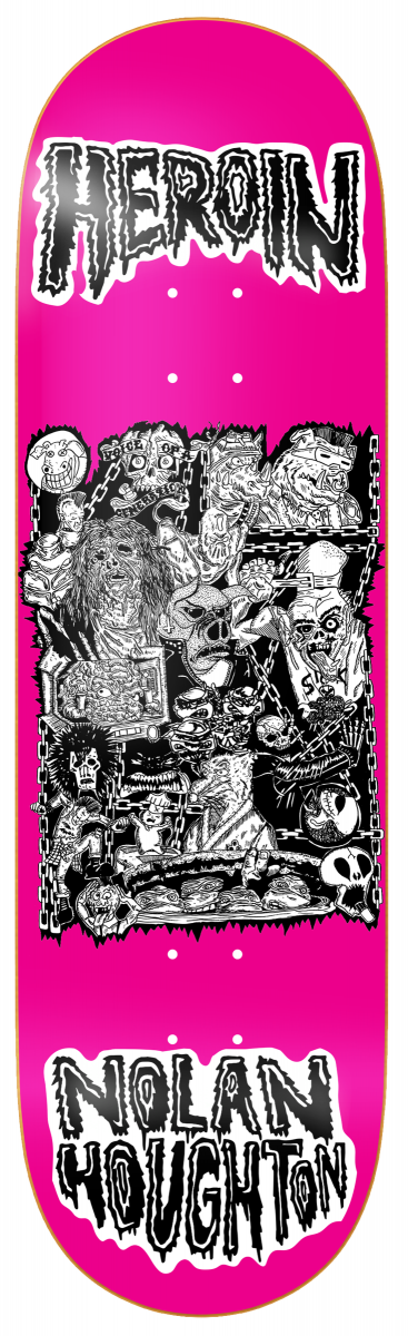ヘロインスケートボード デッキ ノーランヒュートン HEROIN NOLAN HOUGHTON ALLEGORY OF FEAR  DECK 9.5 x 32.25