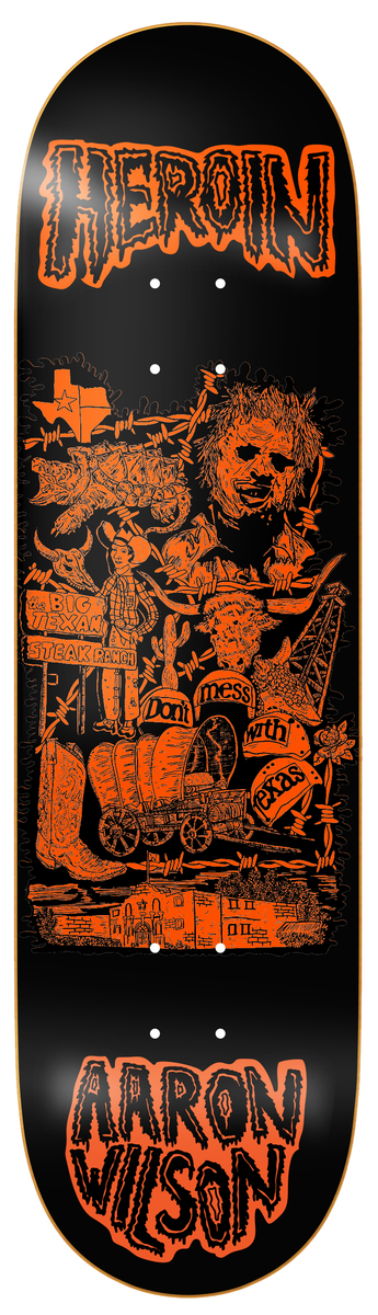 スケボー デッキ HEROIN ヘロイン デッキ HEROIN WILSON ALLEGORY OF FEAR 8.75 x 32 スケートボード 板 ストリート SKATE DECK 
