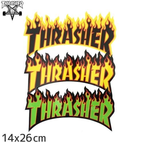 ڥå㡼 THRASHER ܡ ƥåUSAǥ FLAME LOGO3ۡ14cm x 26cmNO07