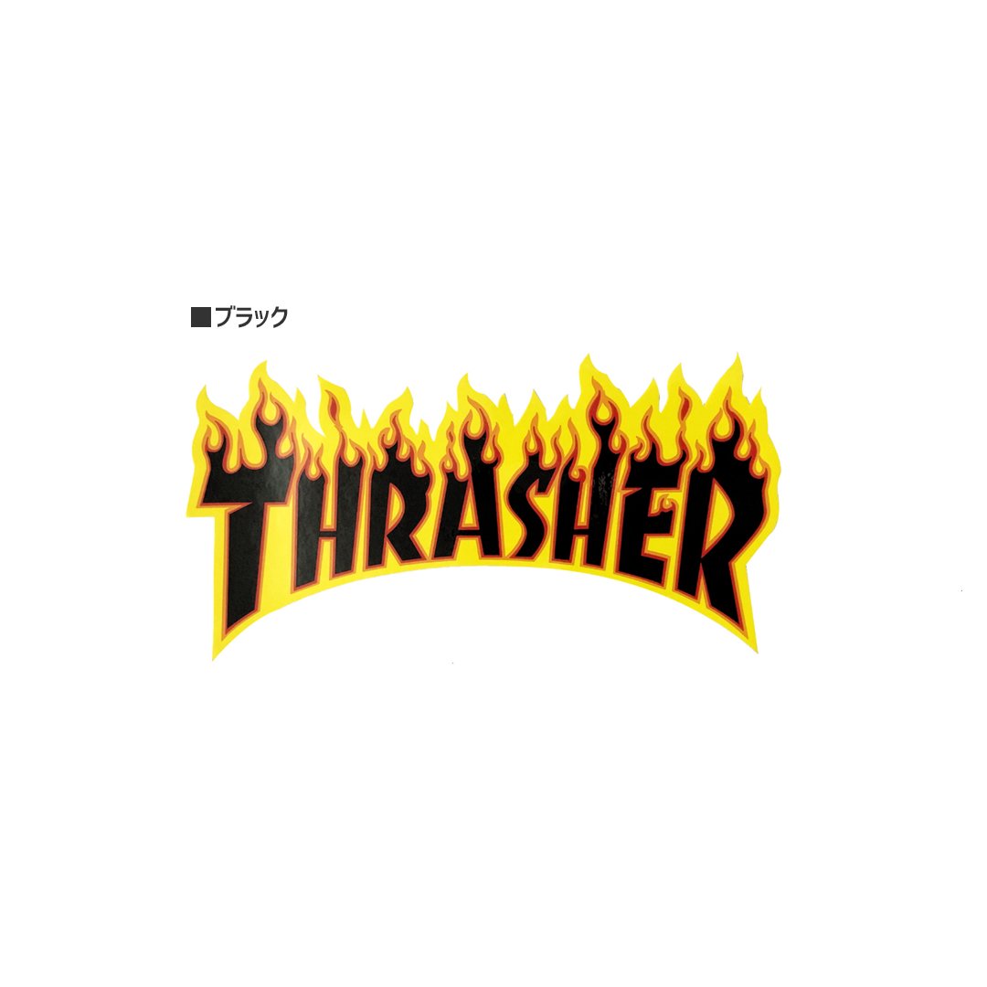 スラッシャー THRASHER スケボー ステッカー USモデル FLAME LOGO 3色