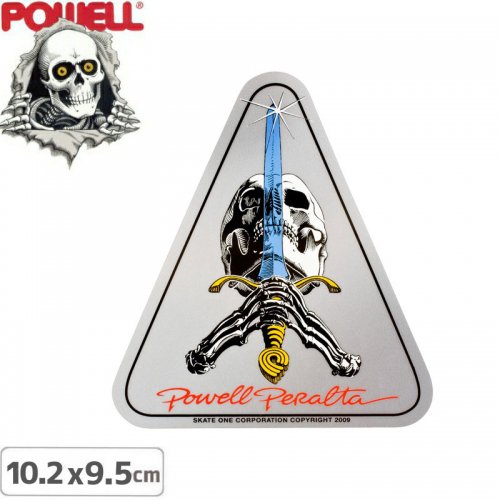 パウエル POWELL スケボー ステッカー Skull and Sword 10.2cm×9.5cm NO11