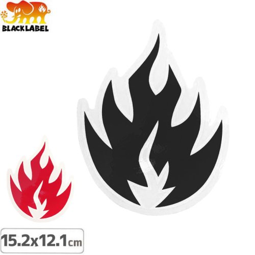 【BLACK LABEL ブラックレーベル ステッカー】FLAME【15.2cm x 12.1cm】NO35