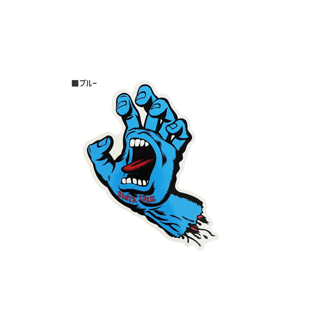 サンタクルーズ SANTACRUZ スケボー スクリーミングハンド ステッカー SCREAMING HAND ブルー/パープル 16cm x 10cm  NO21