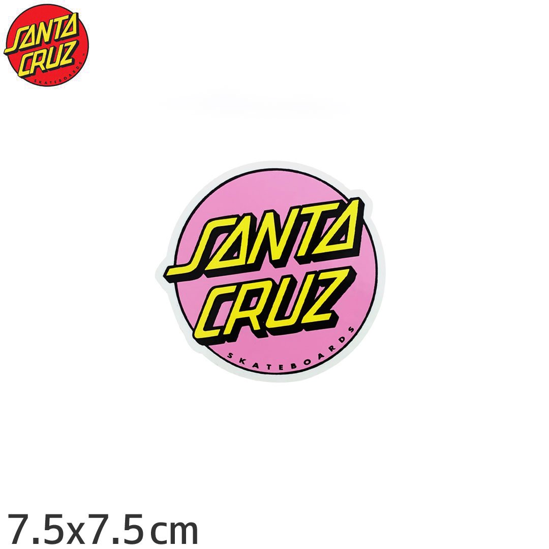 サンタクルーズ SANTACRUZ スケボー ステッカー PINK DOT 7.5cm x 7.5cm NO35
