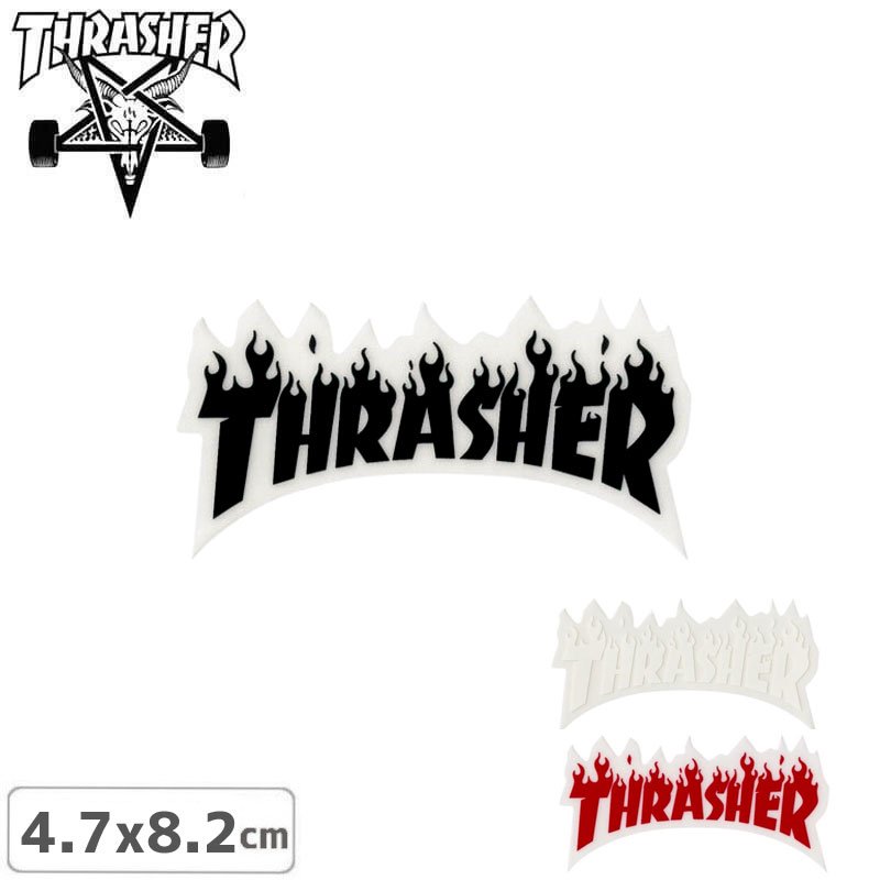 ڥå㡼 THRASHER ܡ ƥåUSA FLAME3ۡ4.7cm x 8.2cmNO49