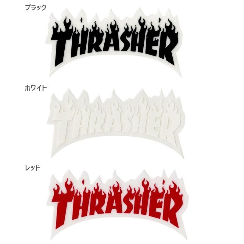 スラッシャー THRASHER スケボー ステッカー Flame 3色 8cm x