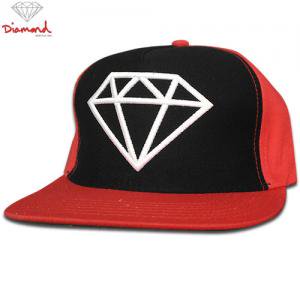 【DIAMOND SUPPLY ダイアモンドサプライ スケボーキャップ】ROCK SNAPBACK HAT【レッド x ブラック】NO22