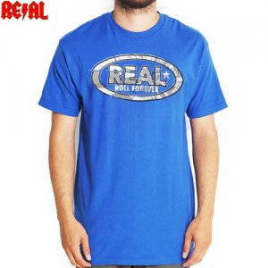 【REAL リアル スケートボード Tシャツ】SHATTERED OVER TEE【ロイヤル ブルー】NO52