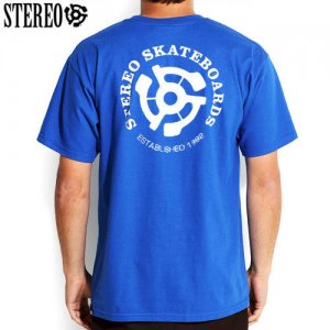 【ステレオ STEREO スケボー Tシャツ】STEREO EST 92 TEE【ブルー】NO20