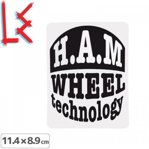 【エルイー LE SKATEBOARDS ステッカー】H.A.M WHEEL TECHNOLOGY【11.4cm x 8.9cm】NO24