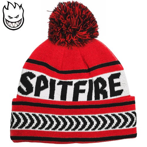 スピットファイア Spitfire スケボー ニットキャップ Classic Pom Beanie レッド X ブラック No27