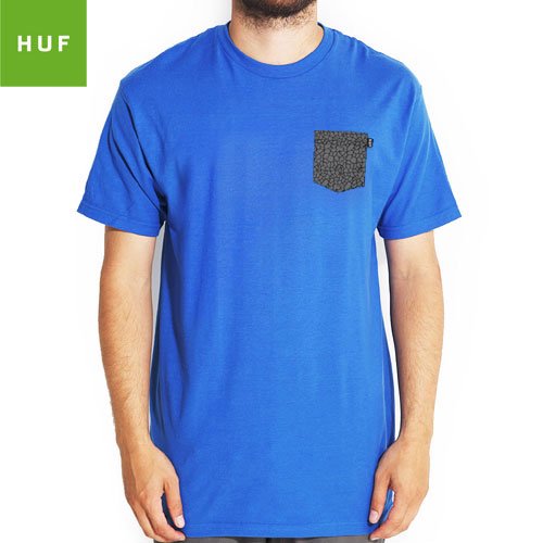 【HUF ハフ スケボー Tシャツ】HUF QUAKE POCKET TEE【ブルー】NO21