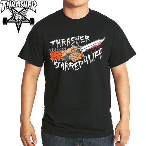 スラッシャー THRASHER スケボー Tシャツ NECK FACE SCARRED TEE