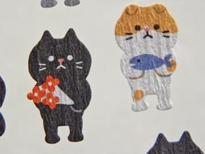 和紙　コラージュ　猫　作品 絶賛の声が続出！ 花や植物をコラージュした「猫の水彩画」作品