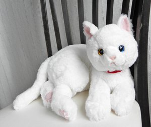 ひざねこ 白猫 Mサイズ 猫雑貨 猫グッズ専門通販 猫的生活百貨店 けいと屋ニコル