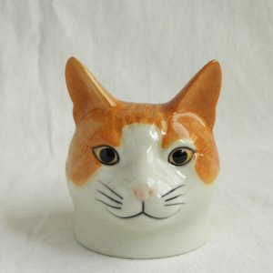 英国QuailCeramics　小物入れ【茶トラ白猫】 - 猫雑貨・猫グッズ専門通販 猫的生活百貨店 けいと屋ニコル