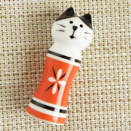 ねこけし箸置き 赤 猫雑貨 猫グッズ専門通販 猫的生活百貨店 けいと屋ニコル ねこけし箸置き 赤 猫雑貨 猫グッズ専門通販 猫的生活百貨店 けいと屋ニコル