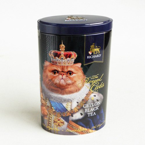 The Royal Cat 紅茶　オーバル缶【ペルシャ猫】 - 猫雑貨・猫グッズ専門通販 猫的生活百貨店 けいと屋ニコル