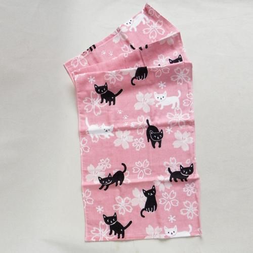 てぬぐいたおる 桜と猫 さくらピンク 猫雑貨 猫グッズ専門通販 猫的生活百貨店 けいと屋ニコル てぬぐいたおる 桜と猫 さくらピンク 猫雑貨 猫グッズ専門通販 猫的生活百貨店 けいと屋ニコル