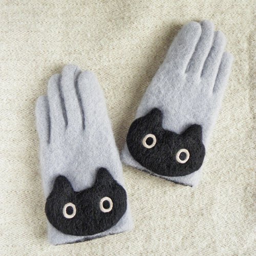 手袋 黒猫 - 小物