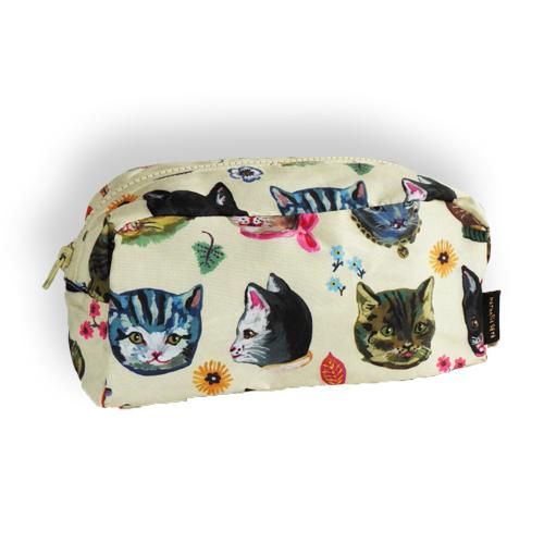 ナタリーレテ Oblong Pouch キャットフェイス 猫雑貨 猫グッズ専門通販 猫的生活百貨店 けいと屋ニコル