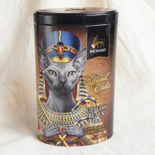 The Royal Cat 紅茶 オーバル缶 スフィンクス 猫雑貨 猫グッズ専門通販 猫的生活百貨店 けいと屋ニコル