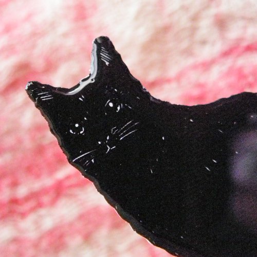 黒猫【ブローチ】 - 猫雑貨・猫グッズ 猫的生活百貨店けいと屋ニコル