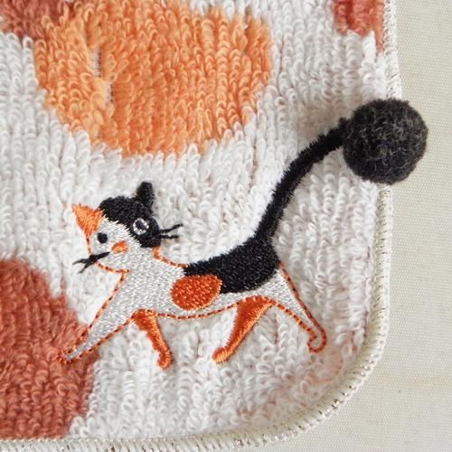 うきたん(*´꒳`*)❤︎　ハンカチ　ねこちゃん柄 ハンドタオル タオルハンカチ 猫柄 ガーゼ パイル シンジカトウ