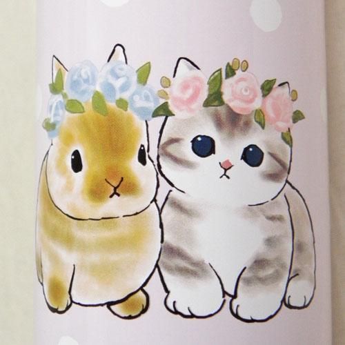 もふさんど ステンレスボトルボトル【うさぎとねこ】300ml - 猫 もふさんど ステンレスボトルボトル【うさぎとねこ】300ml - 猫