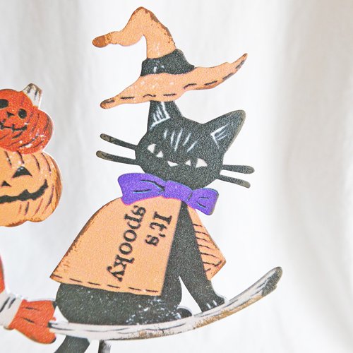 ハロウィンピック【ほうきに乗った黒猫】Sサイズ - 猫雑貨・猫グッズ