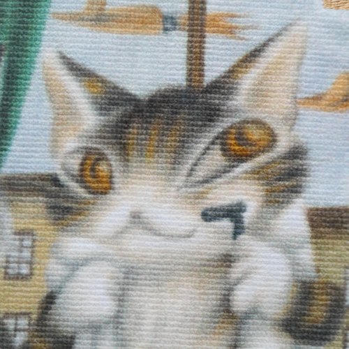 猫のダヤン アート刺繍ミニタオル【イカしたホテル】 - ねこ雑貨・猫