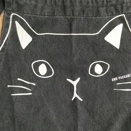 猫っ手ポッケエプロン【黒猫】 - 猫雑貨・猫グッズ 猫的生活百貨店