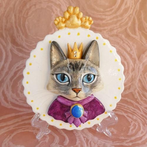 オーナメント【王冠をかぶった猫/長毛猫・サバ】 - 猫雑貨・猫