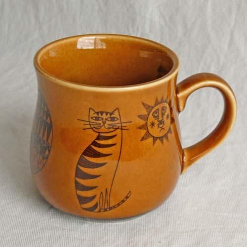 オールドカッパー レトロな猫のマグカップ【ブラウン】Ver.3 - 猫雑貨