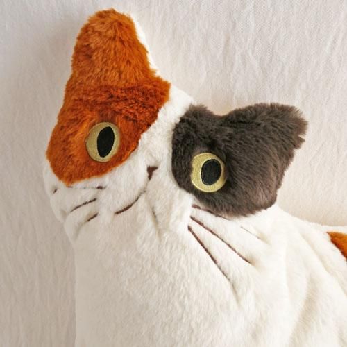 ふわふわダイカットファークッション【三毛猫】 - 猫雑貨・猫