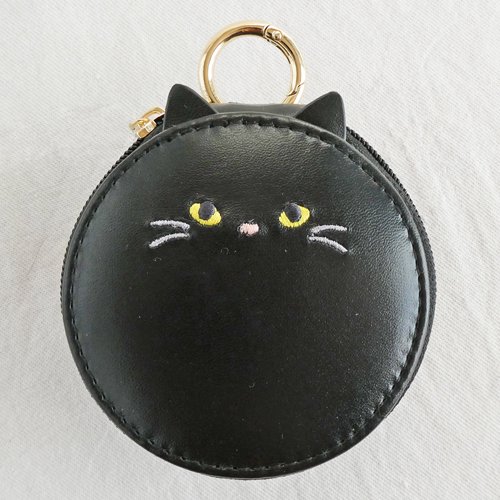 ミニアクセサリー チャームポーチ【黒猫】 - 猫雑貨・猫グッズ 猫的 