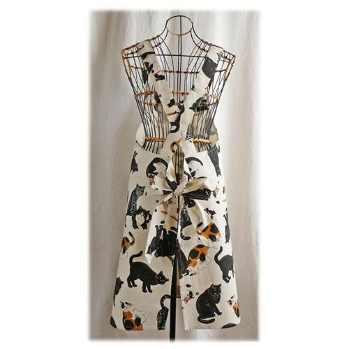 うにゃうにゃ猫エプロン【アイボリー】 - 猫雑貨・猫グッズ 猫的生活