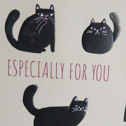 黒猫柄の多目的メッセージカード