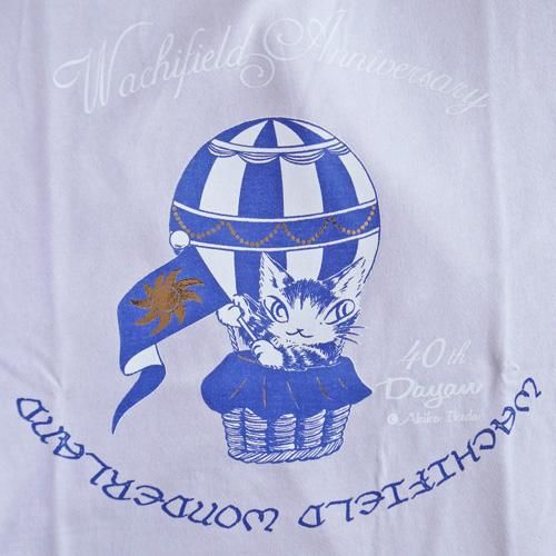 ダヤンGoods・ＤＰＡ・４０ｔｈプレーンＴ Ｍ 気球 薄灰桜 わちふぃーるどTシャツ