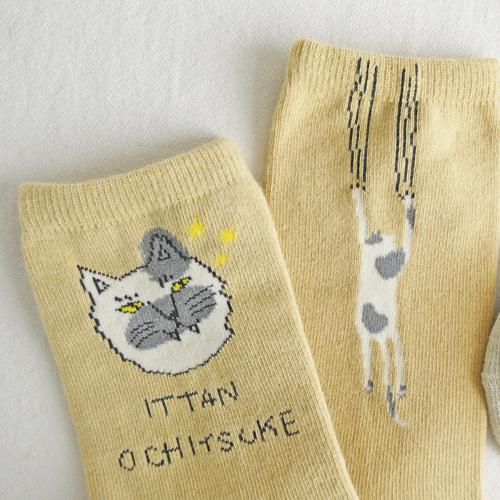 くせ強猫ちゃんソックス【2個セット】 - 猫雑貨・猫グッズ 猫的