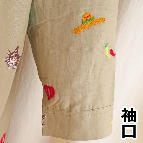 わちふぃーるど 異素材チュニック F 王冠 生成×灰 わちふぃーる
