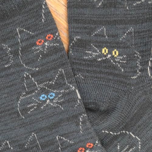 3足セットの猫づくしソックス【Lサイズ(19-21cm)】 - 猫雑貨・猫