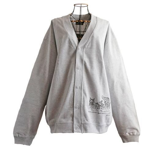 ダヤン  服  わちふぃーるど  綿ジャージVカーデ 猫になる（黒/G） Lサイズ 綿ジャージVカーデ M 猫になる 黒 | わちふぃーるどオンライン
