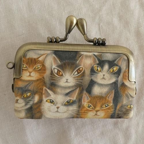 猫のダヤン 【がま口印鑑とコインケース／ねこのしま】 - 猫雑貨・猫