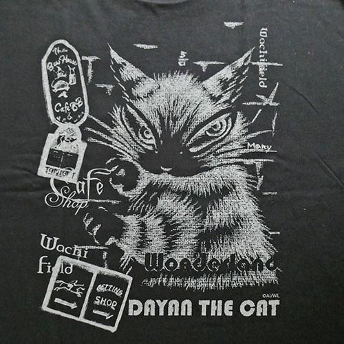 猫のダヤン オーバーTシャツ  ＢＰ  Ｍサイズ~落書き・黒~ 猫柄のTシャツ