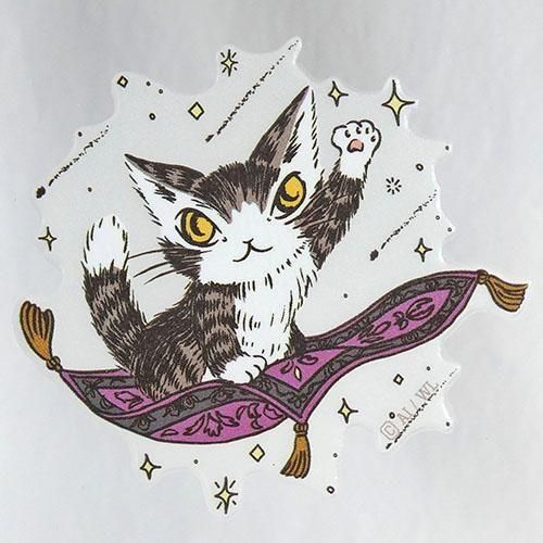 猫のダヤン 貼ってはがせる耐熱耐水シール【絨毯】 - 猫雑貨・猫グッズ