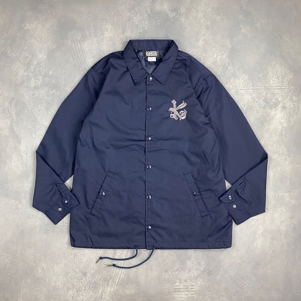 KAZE MAGAZINE 'EMBROIDERY' Coach jacket [NAVY]【受注生産】 - ZAKAI