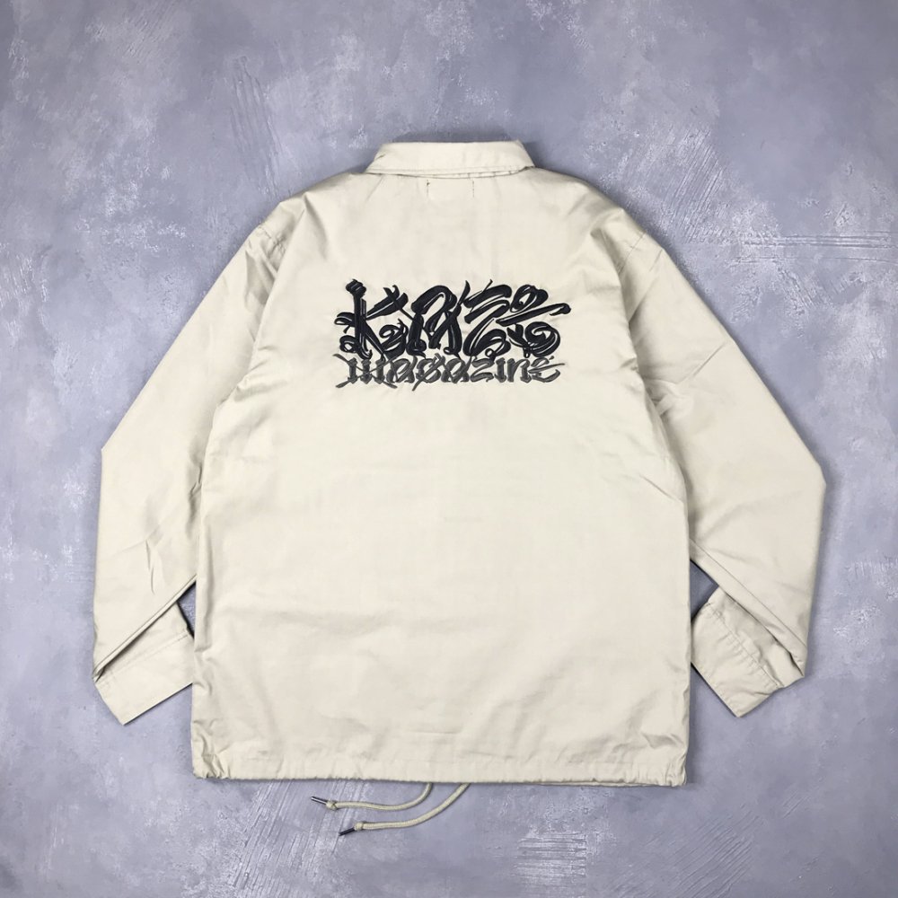 KAZE MAGAZINE 'EMBROIDERY' Coach jacket [BEIGE]【受注生産】 - ZAKAI