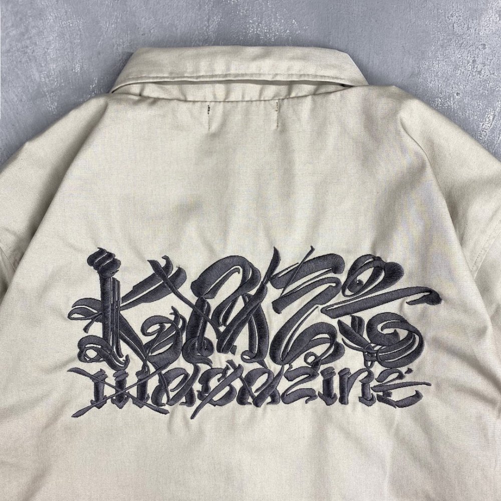 KAZE MAGAZINE 'EMBROIDERY' Coach jacket [BEIGExBROWNYGREY] - ZAKAI