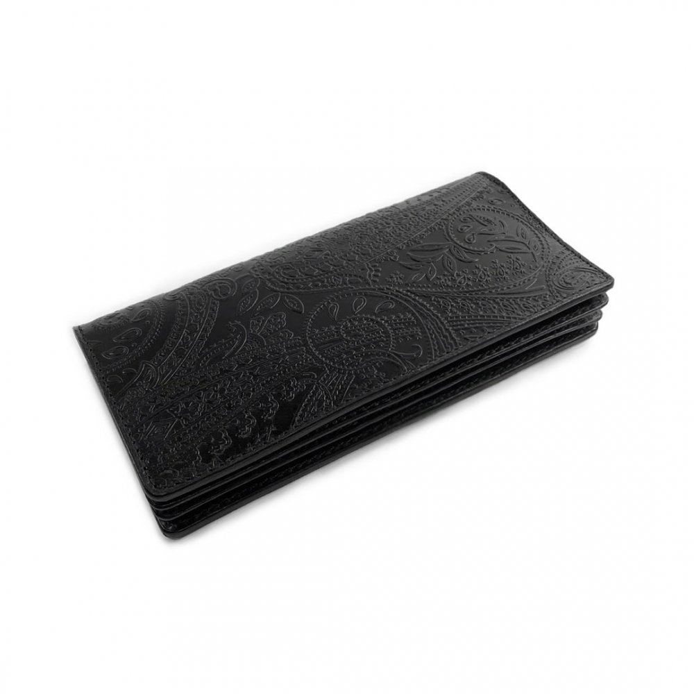 RIVAXIDE 'PAID IN FULL' Button Long wallet [Black Paisley] - ZAKAI